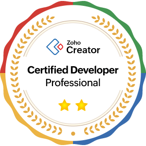 Zoho Creator Certified Developer badge